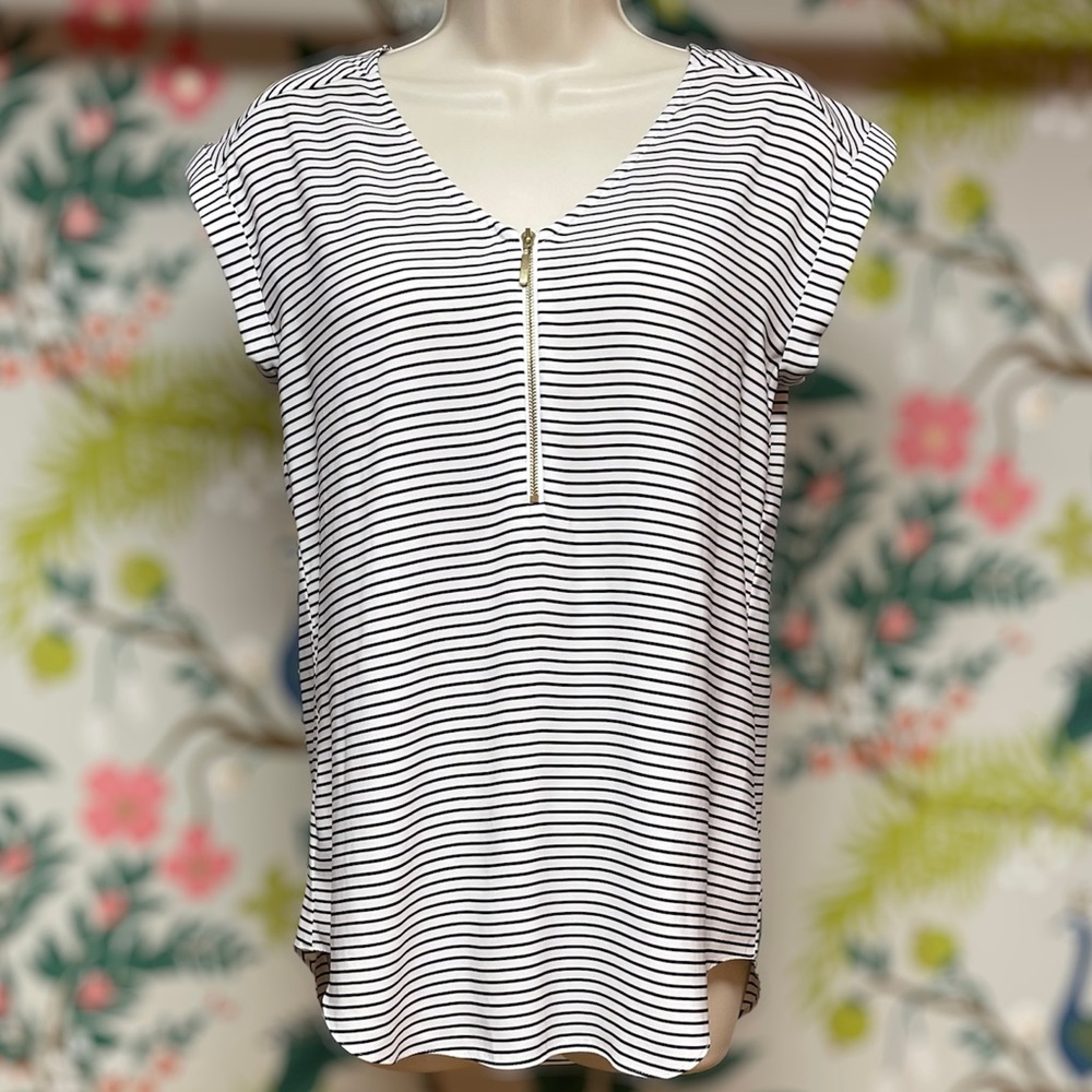 Express Striped Half Zip Top